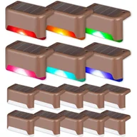 Lampy ogrodowe - 16 szt. brązowych lamp solarnych LED na zewnątrz, 7,8 x 2,8 x 4,7 cm, wodoodpornych, akrylowych, odpowiednich do schodów - miniaturka - grafika 1