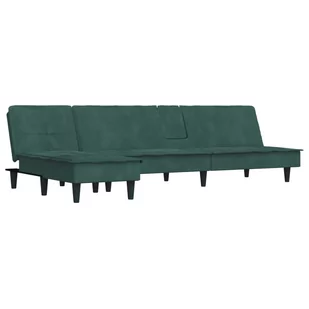 Sofa rozkładana L, ciemnozielona, 255x140x70 cm, a - Narożniki - miniaturka - grafika 1