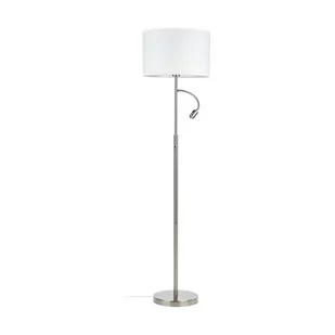 Eros Lampa Podłogowa 1Xe27 60W, 1Xled Satyna/Biały - Lampy stojące - miniaturka - grafika 1