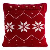 Pozostałe akcesoria świąteczne - Poszewka na poduszkę świąteczna Flake czerwona 45 x 45 cm - miniaturka - grafika 1
