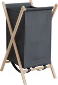 Kosze na bieliznę - Vicco Kosz na pranie Bruno, 40 x 64 cm, Szary/Drewno - miniaturka - grafika 1
