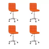 Krzesła - Lumarko Obrotowe krzesła stołowe, 4 szt., pomarańczowe, sztuczna skóra - miniaturka - grafika 1