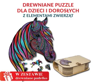 Puzzle Drewniane KOŃ XXL Prezent upominek - Puzzle - miniaturka - grafika 1