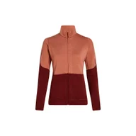 Bluzy damskie - Bluza damska Icebreaker Merino 400 RealFleece Descender LS Z Cedar Wood/Port/Cb L - miniaturka - grafika 1
