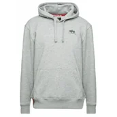 Odzież taktyczna i umundurowanie - Bluza z kapturem Alpha Industries Small Logo Basic 196318 17 - Szary Melanż  S - miniaturka - grafika 1