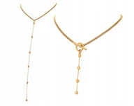 Naszyjniki - NASZYJNIK PRZÓD/TYŁ Z KULKAMI (C22/ZIM/64AU) - miniaturka - grafika 1