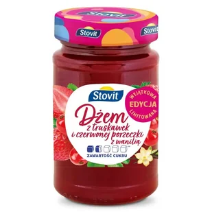 Dżem z Truskawek i Czerwonej Porzeczki z Wanilią Stovit 260g - Dżem - miniaturka - grafika 1