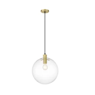 Lampa wisząca Puerto L z przezroczystym szklanym kloszem i eleganckimi złotymi akcentami - Lampy sufitowe - miniaturka - grafika 1
