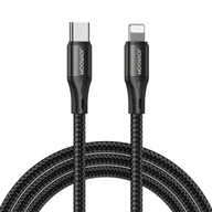 Kable USB - Joyroom kabel do szybkiego ładowania / transmisji danych USB Typ C - Lightning PD 20W 1m czarny (S-1024N1-PD) - miniaturka - grafika 1