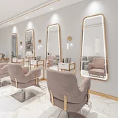 Meble fryzjerskie - Konsola konsoleta fryzjerska lustro rama aluminiowa LED 180x80 PRO - miniaturka - grafika 1