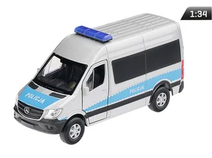 Model 1:34, Mercedes-Benz Sprinter POLICJA, srebrny (A884MBSPOS) - Samochody i pojazdy dla dzieci Model 1:34, Mercedes-Benz Sprinter POLICJA, srebrny (A884MBSPOS) - Samochody i pojazdy dla dzieci - miniaturka - grafika 1