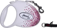 Smycze dla psów - Flexi FLEXI Smycz Glam Splash Pink, M TAŚMA 5m, biała - miniaturka - grafika 1