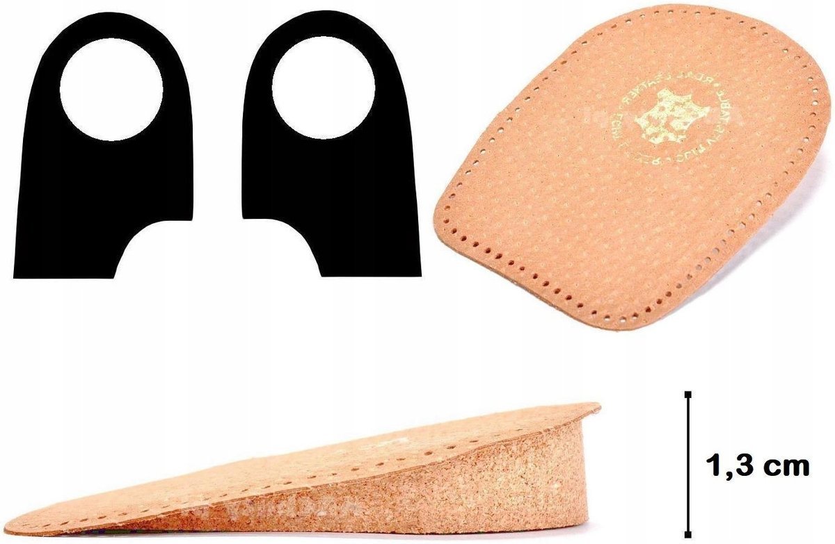 36/41 BEŻOWE Amortyzujące Podpiętki na OSTROGĘ PODWYŻSZAJĄCE 13 mm + 1,3 CM