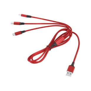 Kabel Usb 3w1 micro Usb Typ-c lightning 1m Rebel - Kable USB - miniaturka - grafika 3