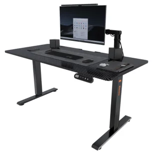 Electroprime Biurko gamingowe z podnoszonym blatem Flow 1460 czarne (140x60cm) - Biurka gamingowe - miniaturka - grafika 1
