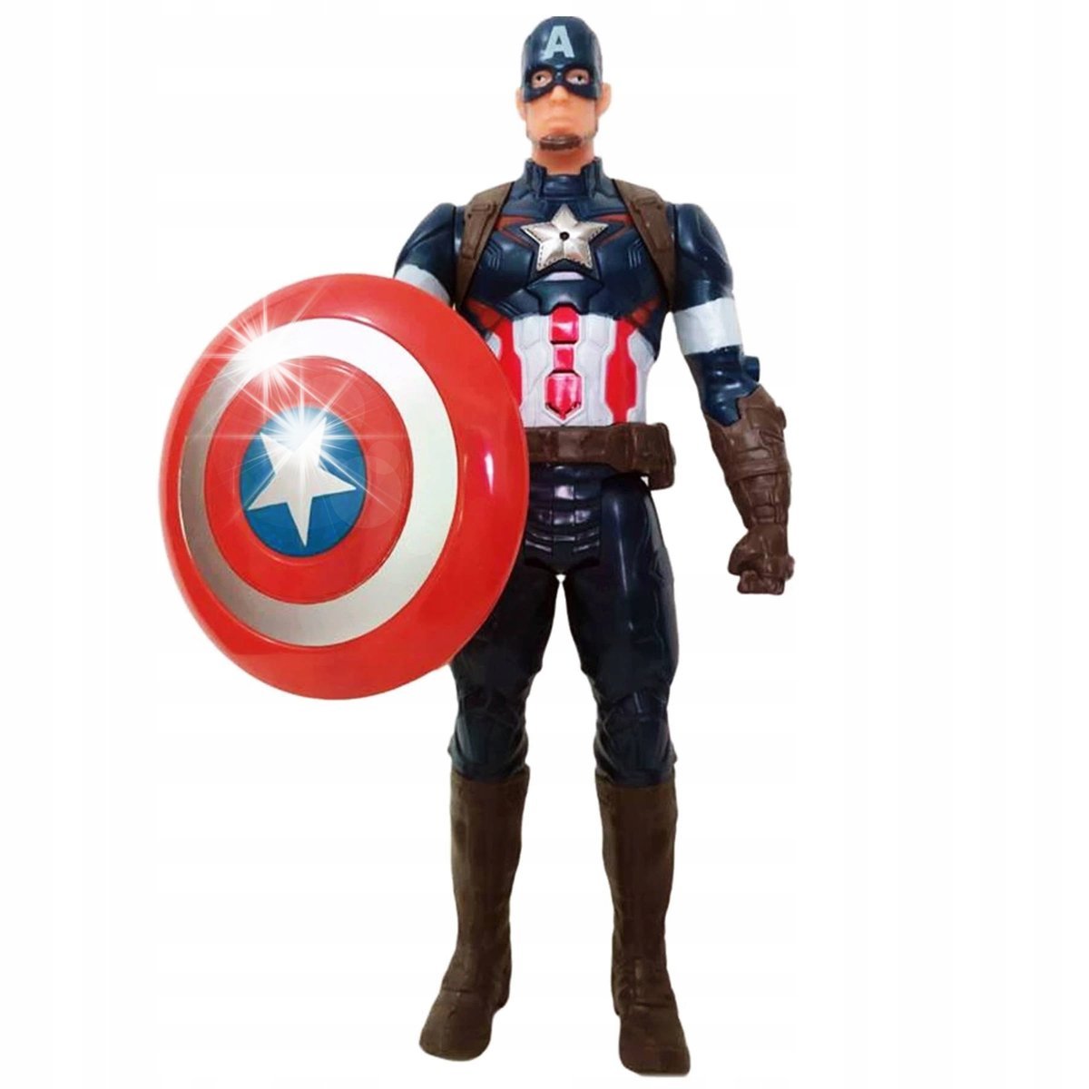 KAPITAN AMERYKA FIGURKA DUŻA RUCHOMA + TARCZA AVENGERS ŚWIECI DŹWIĘK 30CM