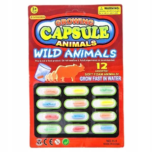 MAGICZNE KAPSUŁKI ROSNĄCE W WODZIE DZIKIE ZWIERZĘTA x12 DO KĄPIELI W WANNIE - Zabawki do kąpieli MAGICZNE KAPSUŁKI ROSNĄCE W WODZIE DZIKIE ZWIERZĘTA x12 DO KĄPIELI W WANNIE - Zabawki do kąpieli - miniaturka - grafika 1