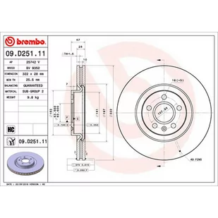 Tarcza hamulcowa BREMBO 09.D251.11 - Tarcze hamulcowe - miniaturka - grafika 1