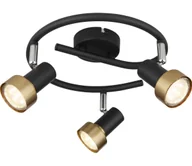Lampy sufitowe - Globo 57917-3G - Oświetlenie punktowe MASON 3xGU10/25W/230V czarny/złoty - miniaturka - grafika 1