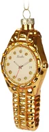 Ozdoby bożonarodzeniowe - BRUBAKER Wristwatch Gold - ręcznie malowana szklana bombka świąteczna - bombka choinkowa 12,5 cm - zegar - dekoracja - ozdoba choinkowa - dekoracja świąteczna - miniaturka - grafika 1