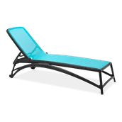 Leżaki ogrodowe - DKWADRAT Leżak Atlantico antracytowy turkusowy 209398 - miniaturka - grafika 1
