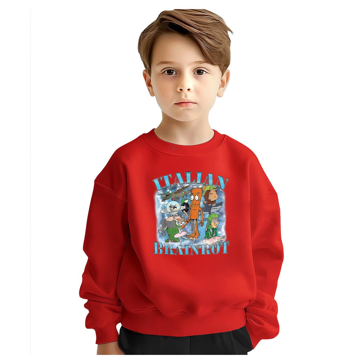 BLUZA DZIECIĘCA ITALIAN BRAINROT MEM 110-116 DLA CHŁOPCA DZIEWCZYNKI