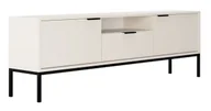 Szafki RTV - Biała Szafka Pod Tv Na Czarnych Nóżkach 175 Cm F4-D82 - miniaturka - grafika 1