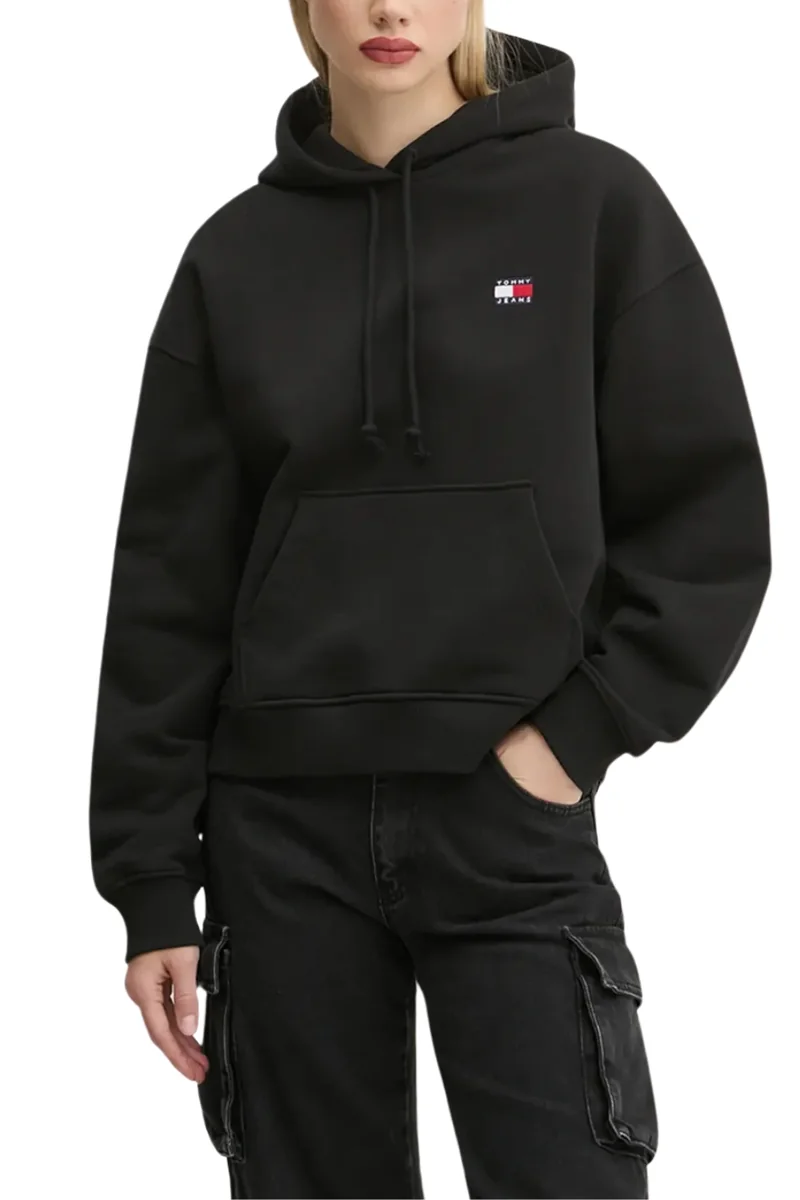 TOMMY JEANS Czarna damska bluza z kapturem M