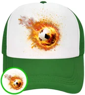 Czapki i chusty sportowe męskie - CZAPKA Z DASZKIEM PIŁKA NOŻNA DLA DZIECI SIATKA ZIELONA BEJSBOLÓWKA - miniaturka - grafika 1