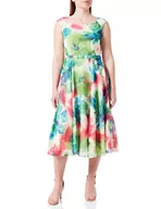 Sukienki - Vera Mont Vera Mont Sukienka damska 4362/4082, ciemnozielona/różowa, 40, ciemnozielony/różowy, 40 - miniaturka - grafika 1