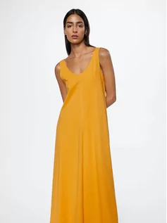 Sukienki - Mango Sukienka codzienna Ribet 27048629 Żółty Regular Fit - grafika 1