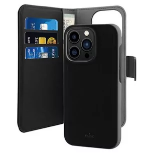Etui PURO Wallet Detachable 2w1 do iPhone 14 Pro Czarny - Etui i futerały do telefonów - miniaturka - grafika 1