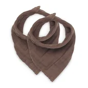 Śliniaki i fartuszki - Jollein - 2 śliniaki bandany cotton Chestnut - miniaturka - grafika 1