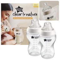 Butelki dla niemowląt - TOMMEE TIPPEE Closer To Nature Butelka antykolkowa dla dzieci 3m+, 2x340ml - miniaturka - grafika 1
