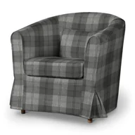 Pokrowce na meble - Dekoria Pokrowiec na fotel Ektorp Tullsta krata szaro-grafitowa 79 x 69 x 78 cm Edinburgh 665-115-75 - miniaturka - grafika 1