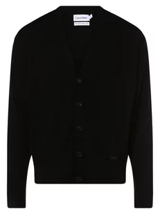 Calvin Klein - Kardigan męski, czarny - Swetry męskie - miniaturka - grafika 1