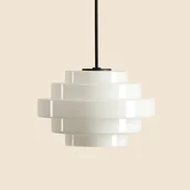 Lampy sufitowe - Salonowa lampa wisząca Filo Milky 9000PL_G1_M nad stół biała czarna - miniaturka - grafika 1