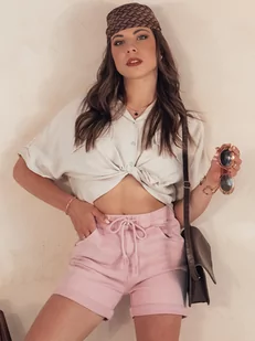 Spodenki damskie BEACH VIBE różowe Dstreet SY0390-L - Spodenki damskie - miniaturka - grafika 1