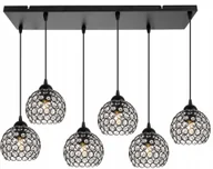 Lampy sufitowe - Lampa Sufitowa Glamour Wisząca Żyrandol Listwa Kryształki Do Salonu Pokoju - miniaturka - grafika 1