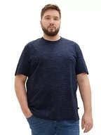 Koszulki męskie - TOM TAILOR Męski T-shirt w stylu spacedye, 32438-Navy Soft Spacedye, 3XL - miniaturka - grafika 1