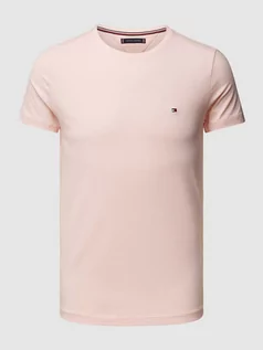 Koszulki męskie - T-shirt o kroju slim fit z wyhaftowanym logo - grafika 1