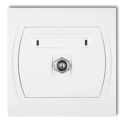 Gniazdo antenowe pojedyncze typu F (SAT), niklowane,  LGF-1, Karlik - Gniazdka elektryczne - miniaturka - grafika 1