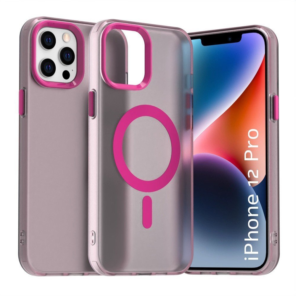 Etui matowe Supero Candycase Magsafe do iPhone 12 Pro, różowe