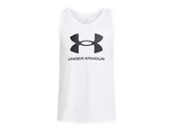 Koszulki sportowe męskie - Under Armour UA Sportstyle Logo Tank, biały/czarny, XS - miniaturka - grafika 1