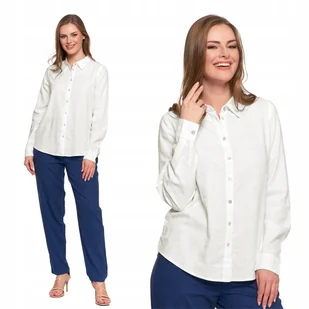 KOSZULA DAMSKA LNIANA Z DŁUGIM RĘKAWEM LEKKA KLASYCZNA WYGODNA MORAJ XL WHITE - Koszule damskie KOSZULA DAMSKA LNIANA Z DŁUGIM RĘKAWEM LEKKA KLASYCZNA WYGODNA MORAJ XL WHITE - Koszule damskie - miniaturka - grafika 1