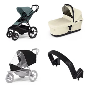 Wózek miejski Thule Urban Glide 4-wheel Mid blue + Bassinet Soft beige SET 4in1 - Wózki dziecięce - miniaturka - grafika 1