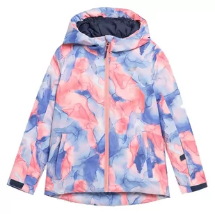 Kurtka narciarska dla dziewcząt 4F HJZ22-JKUDN002 - Kurtki narciarskie - miniaturka - grafika 1