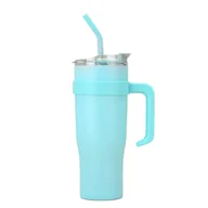 Kubki termiczne - KUBEK TERMICZNY Z METALOWĄ SŁOMKĄ KUBEK TERMICZNY Z METALOWĄ SŁOMKĄ NIEBIESKI - miniaturka - grafika 1