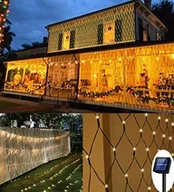 Oświetlenie świąteczne - Siatka Świetlna Z 200 Diodami Led, Łańcuch Świetlny 3 M X 2 M, 8 Trybów Automatycznego Włączania/Wyłączania, Wodoszczelna Zasłona Świetlna Z Siatecz.. - miniaturka - grafika 1