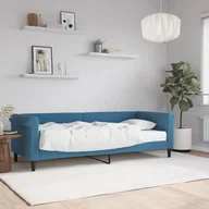 Sofy i kanapy - vidaXL Sofa z materacem do spania, niebieska, 80x200 cm, aksamit - miniaturka - grafika 1